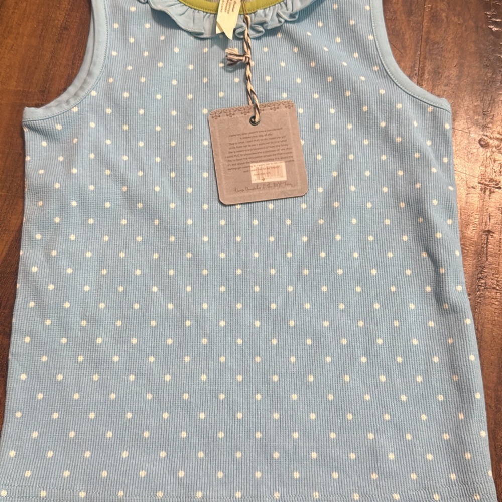 MJ Blue Polka Dot Sleeveless Top
